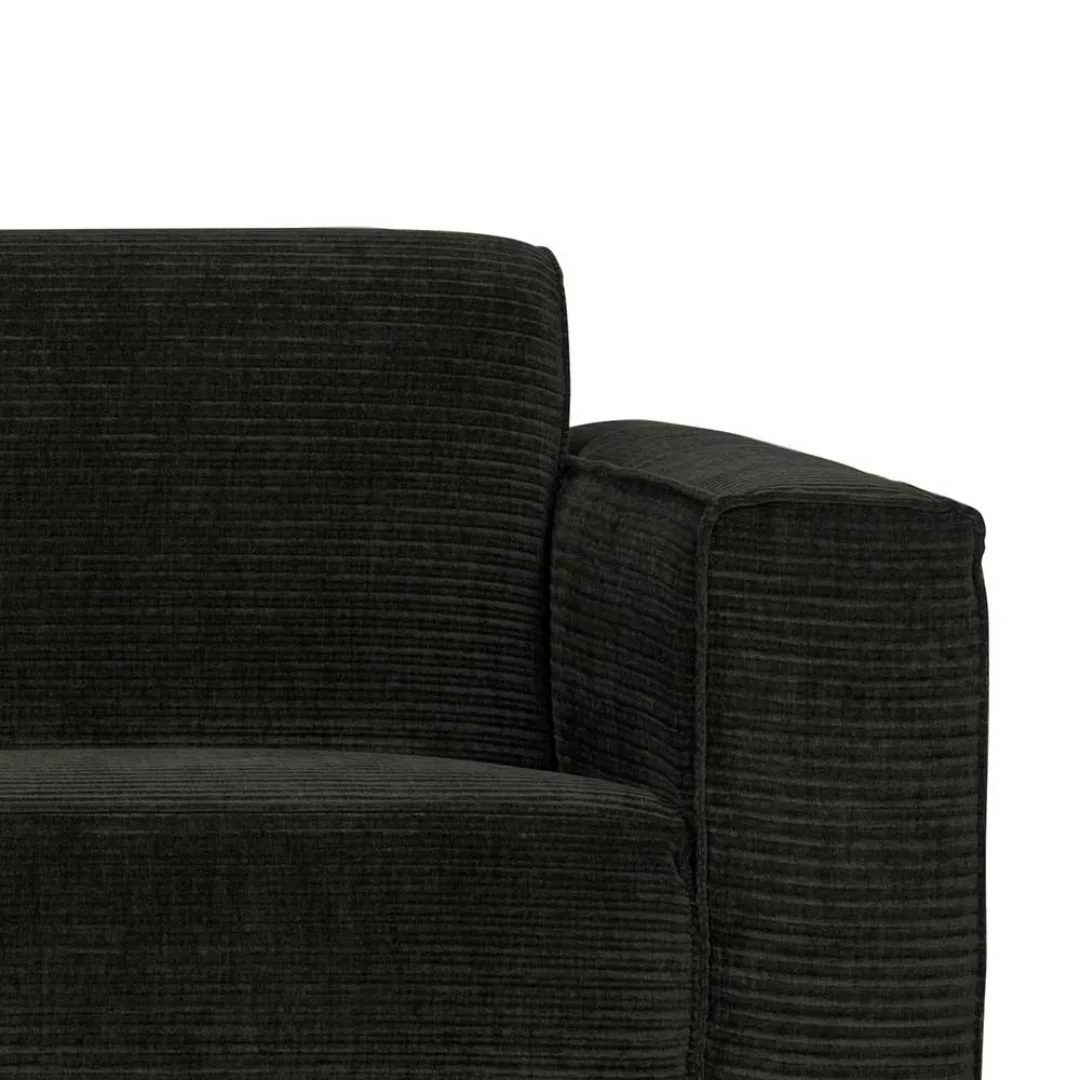 Dreisitzer Sofa in Dunkelgrau Breitcord Bezug günstig online kaufen