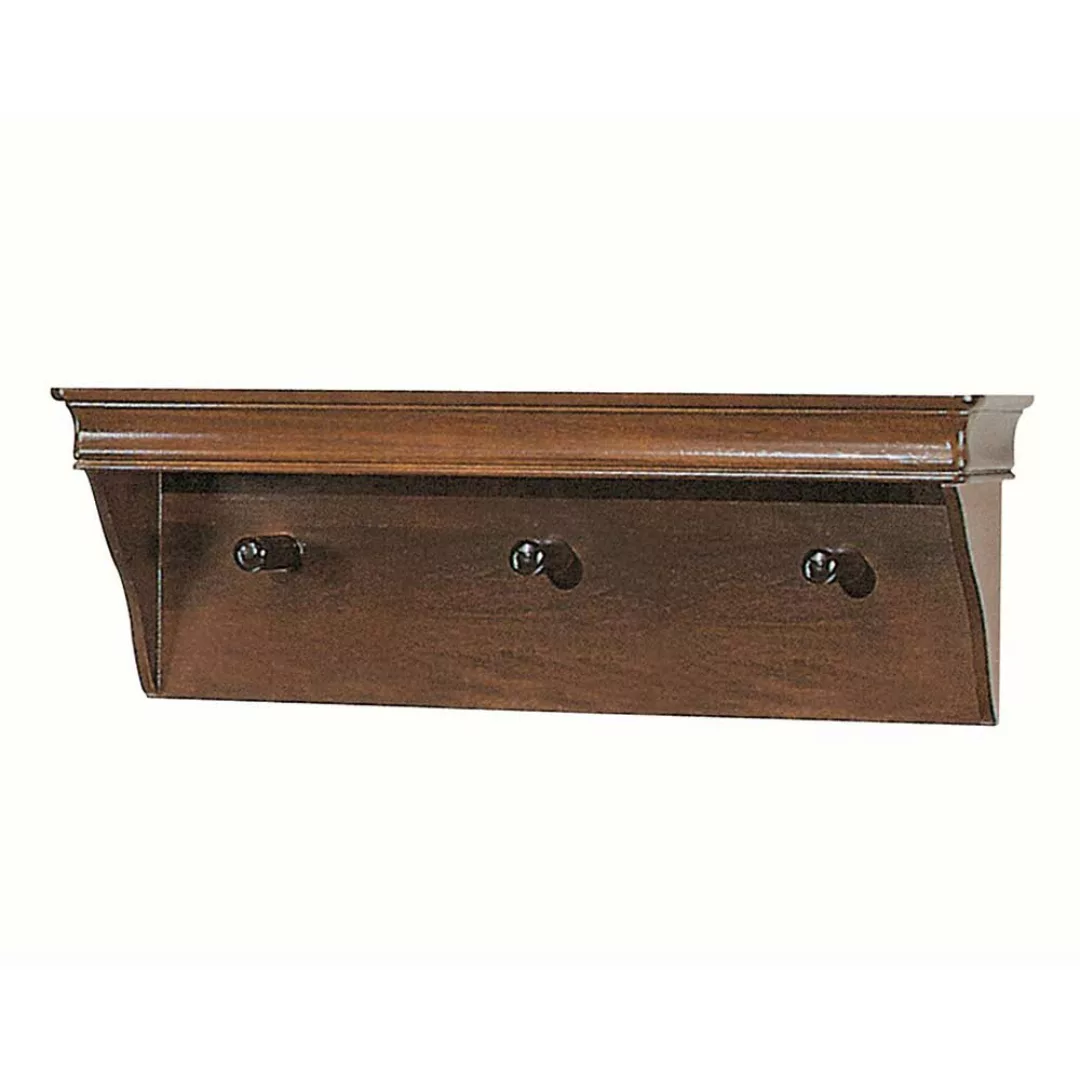 Wandgarderobe teilmassiv in Nussbaumfarben klassischen Stil günstig online kaufen