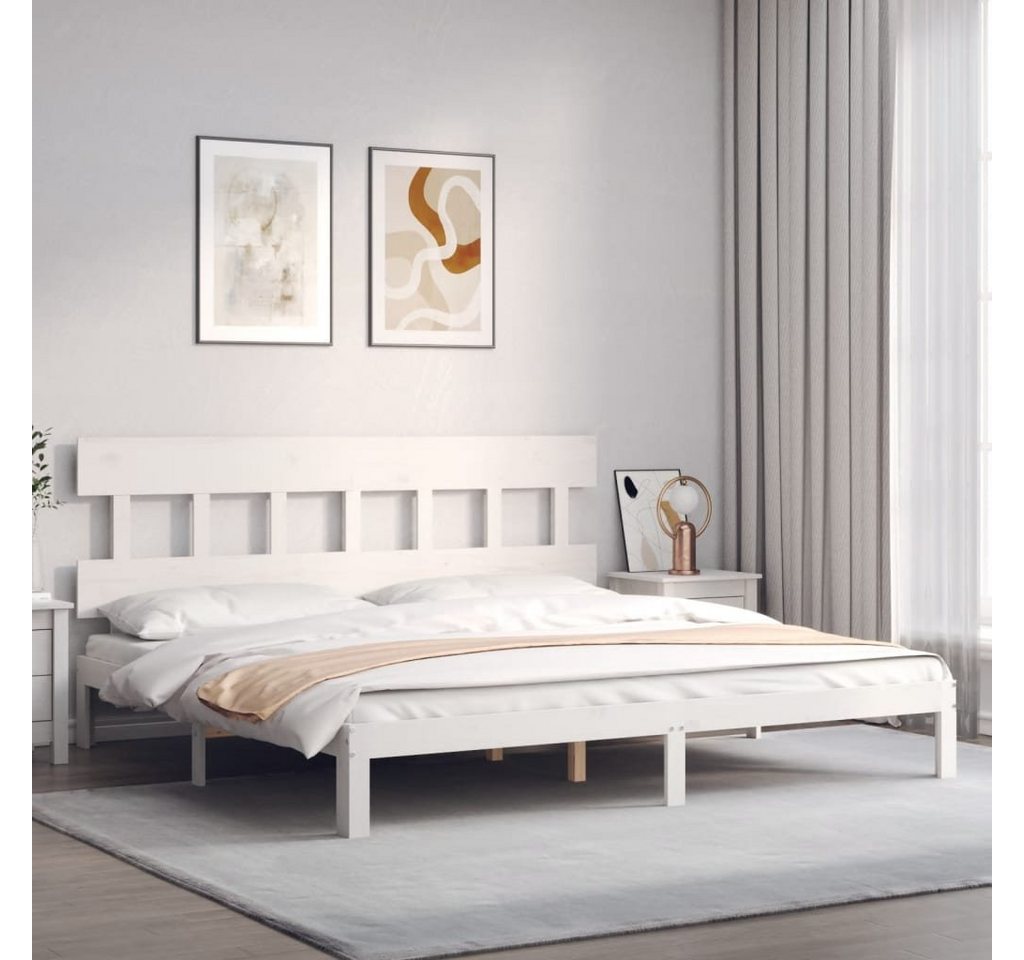 vidaXL Bett Massivholzbett ohne Matratze Weiß 200x200 cm Kiefernholz günstig online kaufen