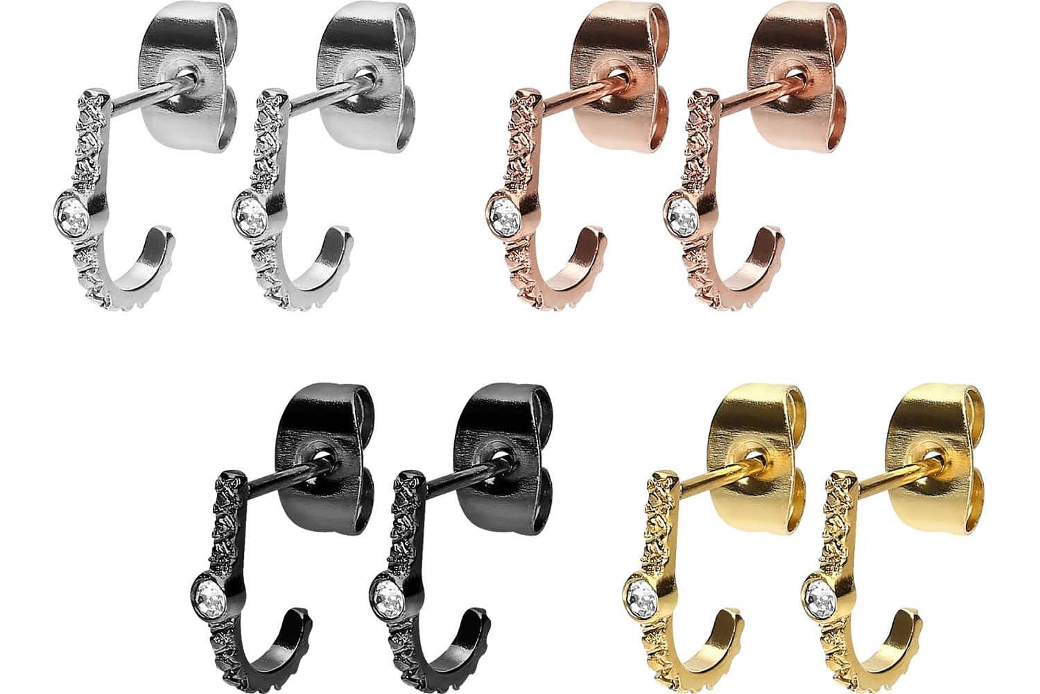 FILANGO Piercing-Set Chirurgenstahl Ohrstecker KRISTALL (Ohrstecker günstig online kaufen