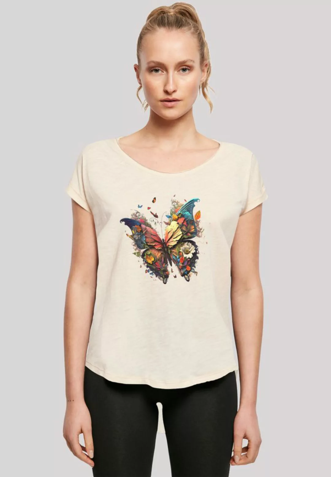F4NT4STIC T-Shirt Schmetterling Bunt Print günstig online kaufen