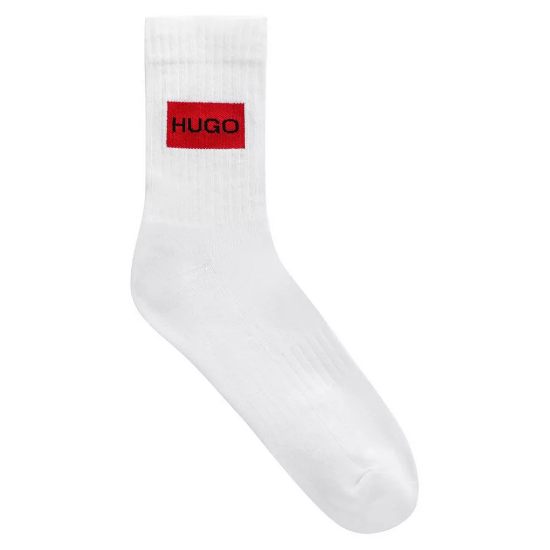 Hugo Rib Label Qs Socken 2 Paare EU 43-46 White günstig online kaufen