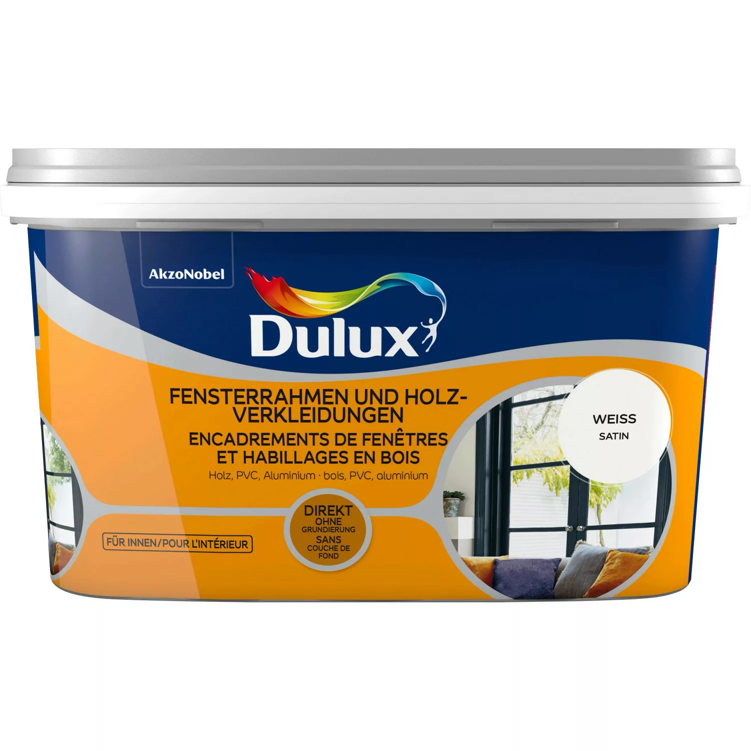 Dulux Fresh Up Lack für Fensterrahmen und Holzverkleidungen Satin Weiß 2 l günstig online kaufen