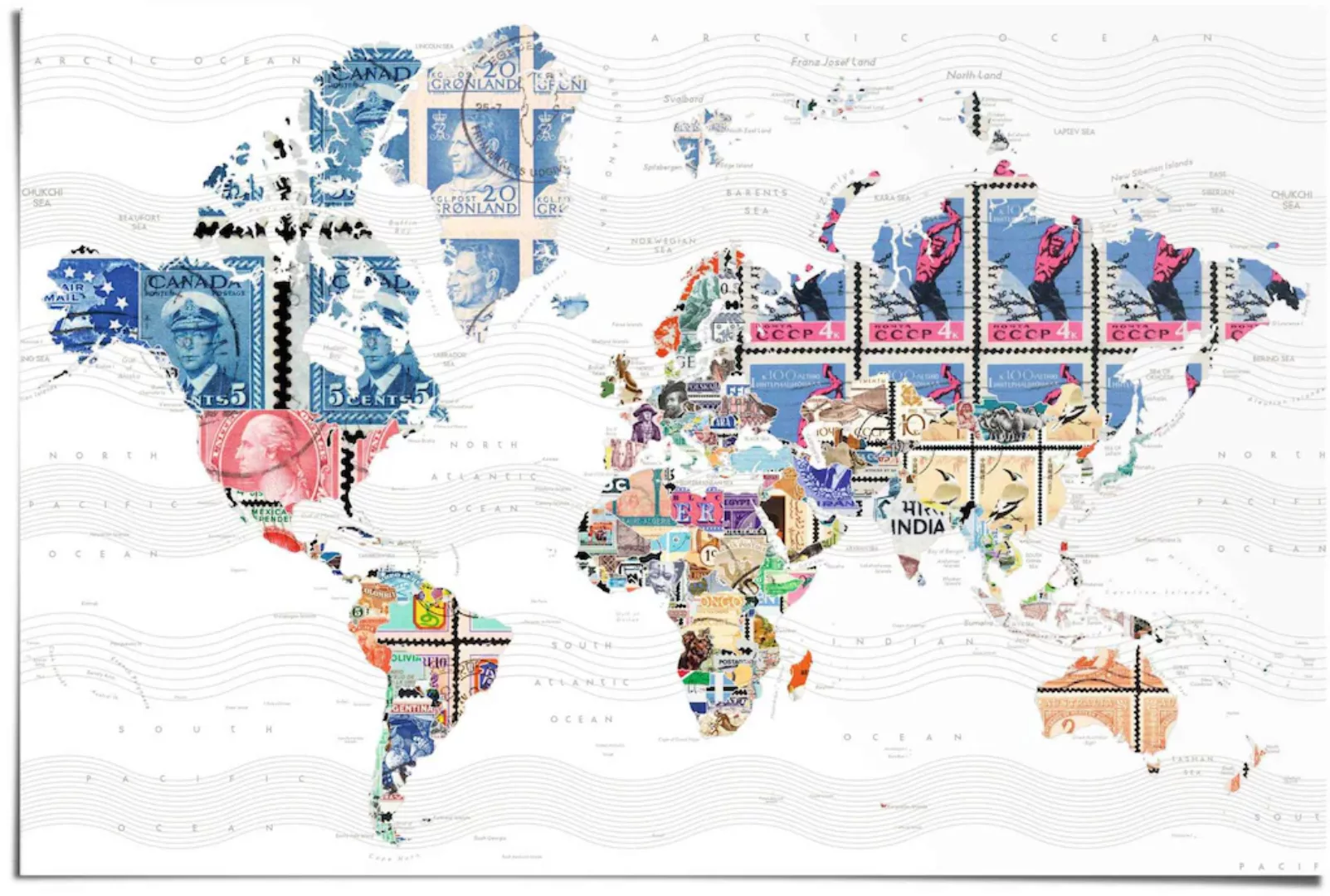 Reinders Poster "Welt der Briefmarken", (1 St.) günstig online kaufen