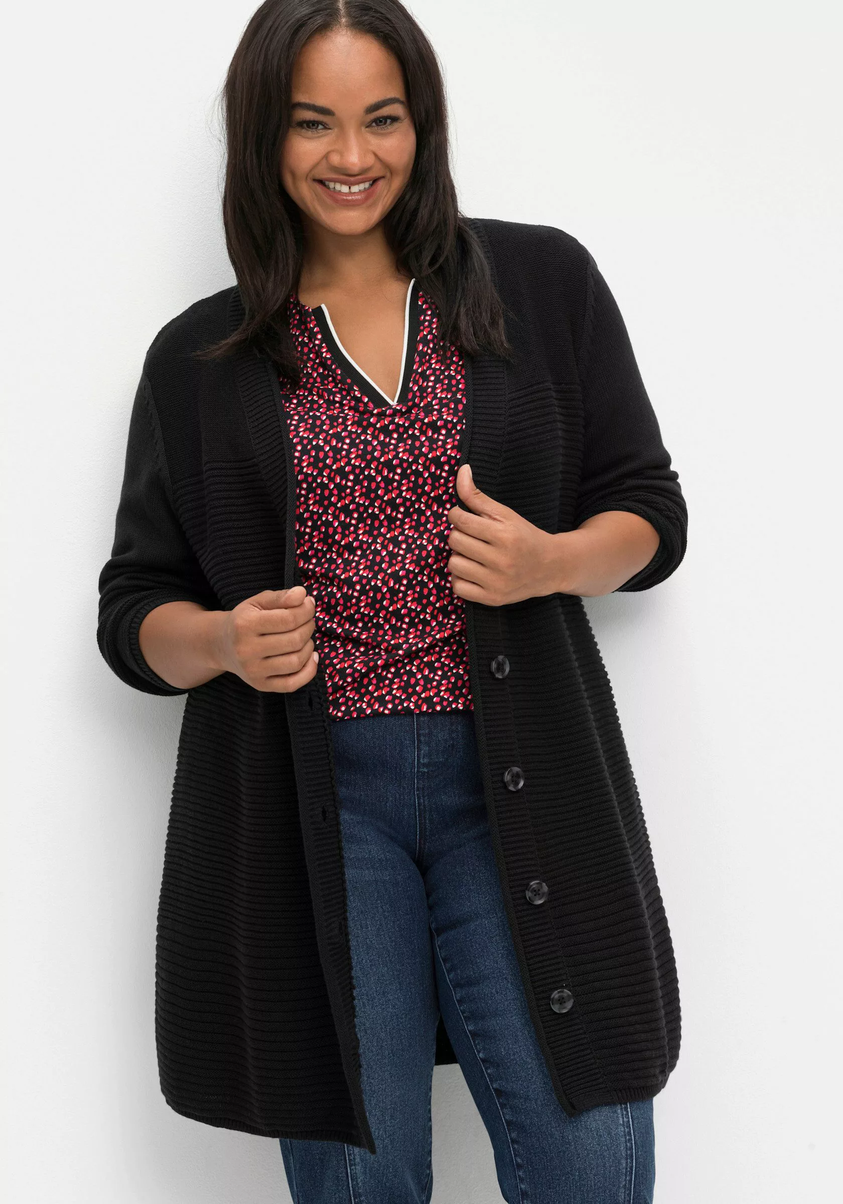 Sheego Strickjacke Longstrickjacke günstig online kaufen