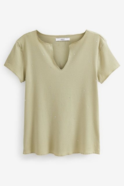 Next T-Shirt Kurzärmeliges Oberteil mit ungesäumten Rändern (1-tlg) günstig online kaufen