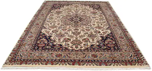 morgenland Wollteppich »Kaschmar Medaillon Beige 300 x 203 cm«, rechteckig, günstig online kaufen