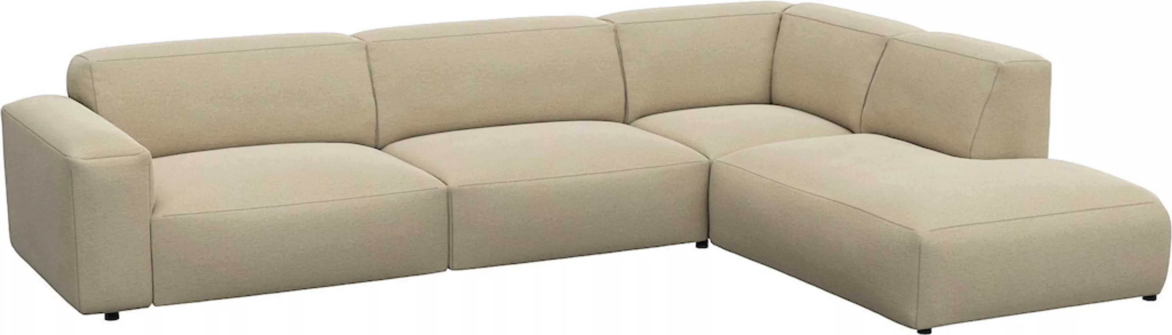 FLEXLUX Ecksofa "Lucera", modern & anschmiegsam, Kaltschaum, Stahl-Wellenun günstig online kaufen