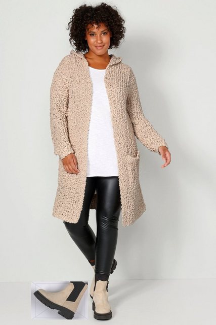 Angel of Style Strickjacke Long-Strickjacke Straight Fit Bouclé-Strick Kapu günstig online kaufen