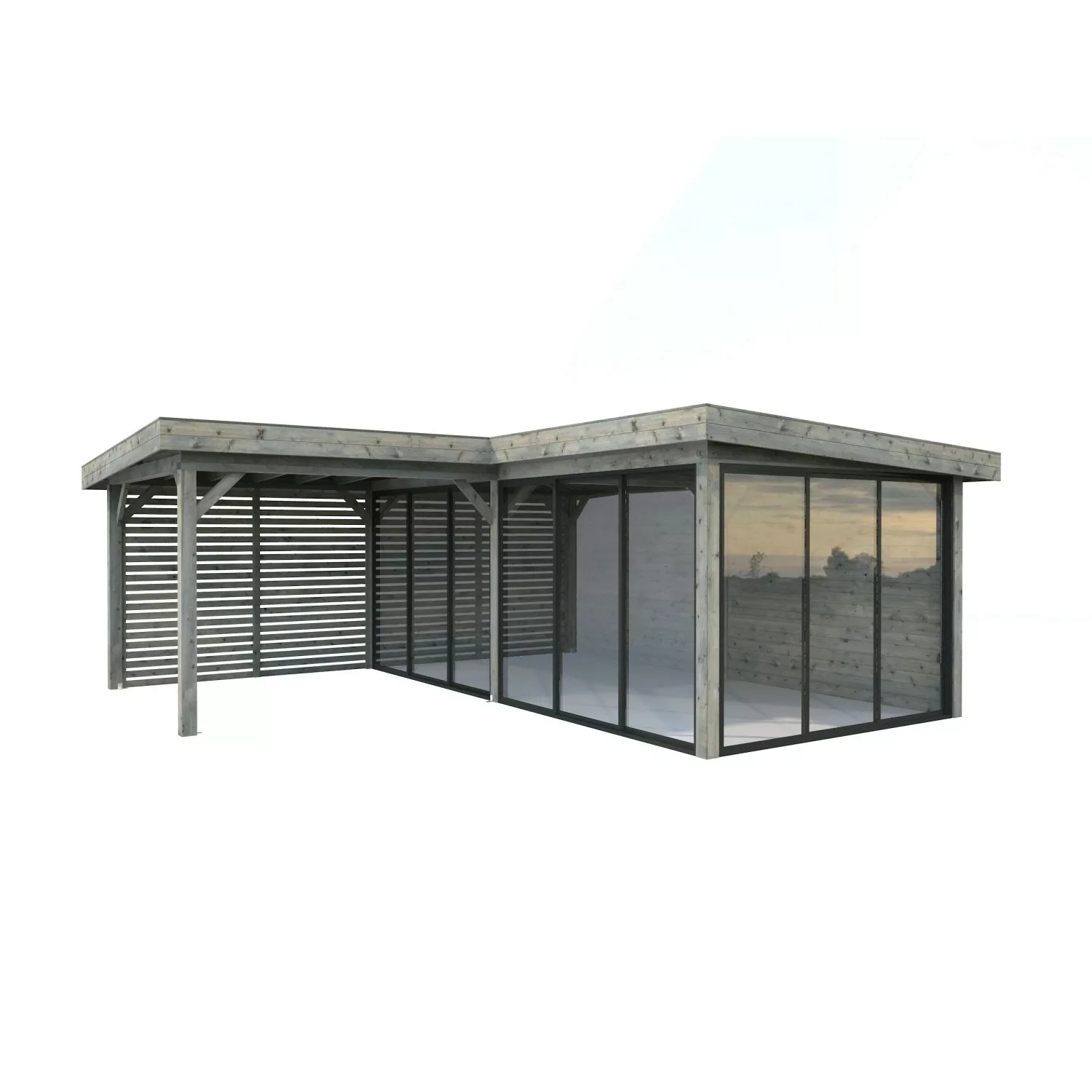 Palmako Pavillon Lenna Set 414 Slide Grau Tauchgrundiert 588 cm x 588 cm FS günstig online kaufen