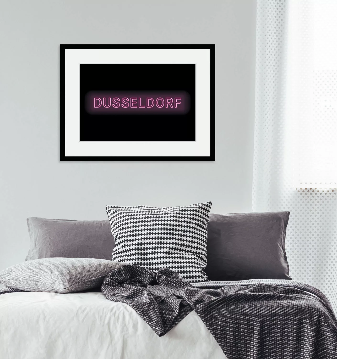 queence Bild »DÜSSELDORF LIGHTS«, Städte-Schriftzug-Düsseldorf, (1 St.), HD günstig online kaufen