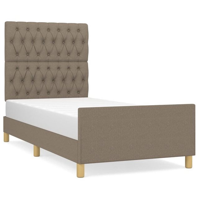 vidaXL Bettgestell Bettrahmen mit Kopfteil Taupe 100x200 cm Stoff Bett Bett günstig online kaufen