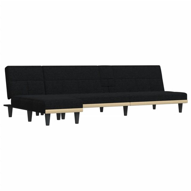 vidaXL Sofa Schlafsofa in L-Form Schwarz 255x140x70 cm Stoff Chaiselongue S günstig online kaufen