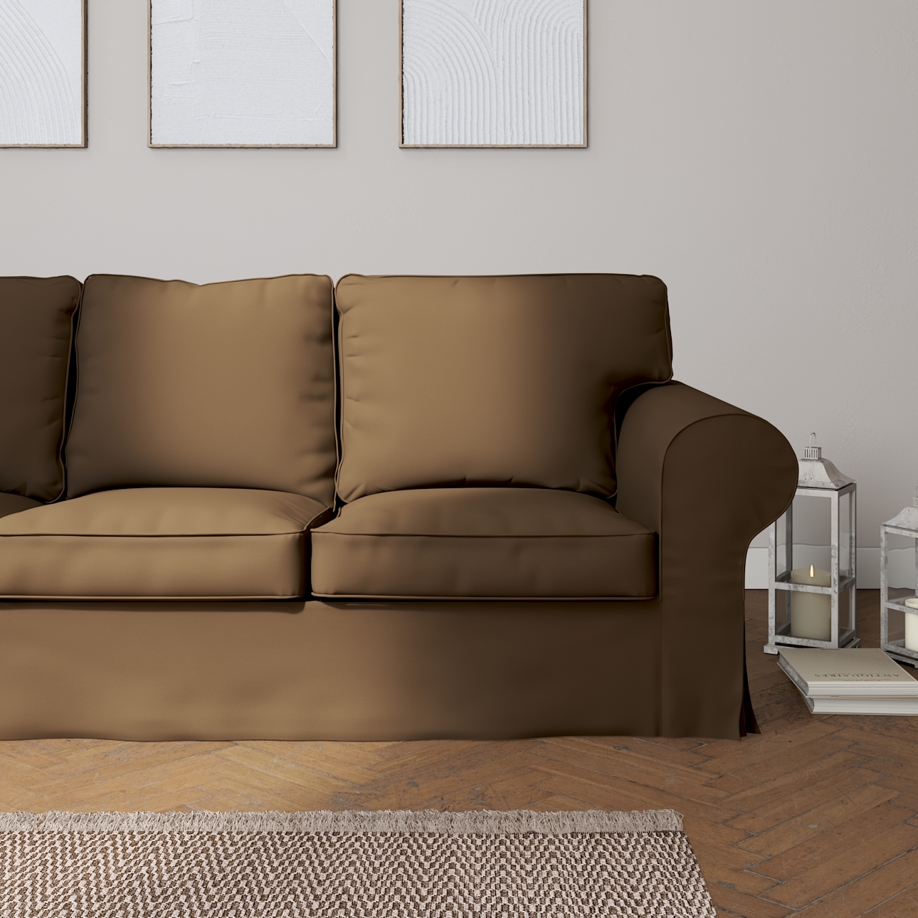 Bezug für Ektorp 3-Sitzer Sofa nicht ausklappbar, mocca, Sofabezug für Ekto günstig online kaufen