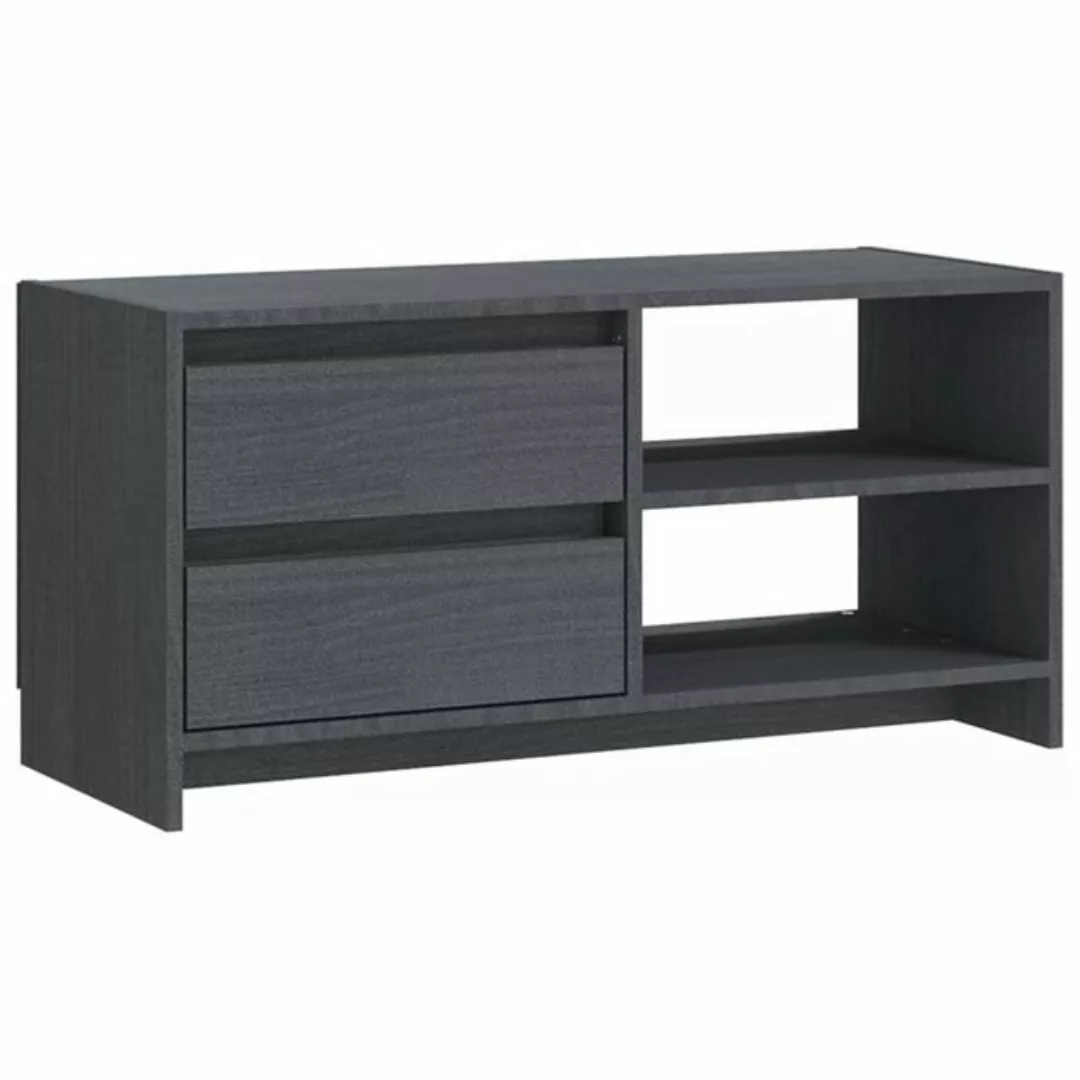 vidaXL TV-Schrank TV-Schrank Grau 80x31x39 cm Massivholz Kiefer Lowboard günstig online kaufen