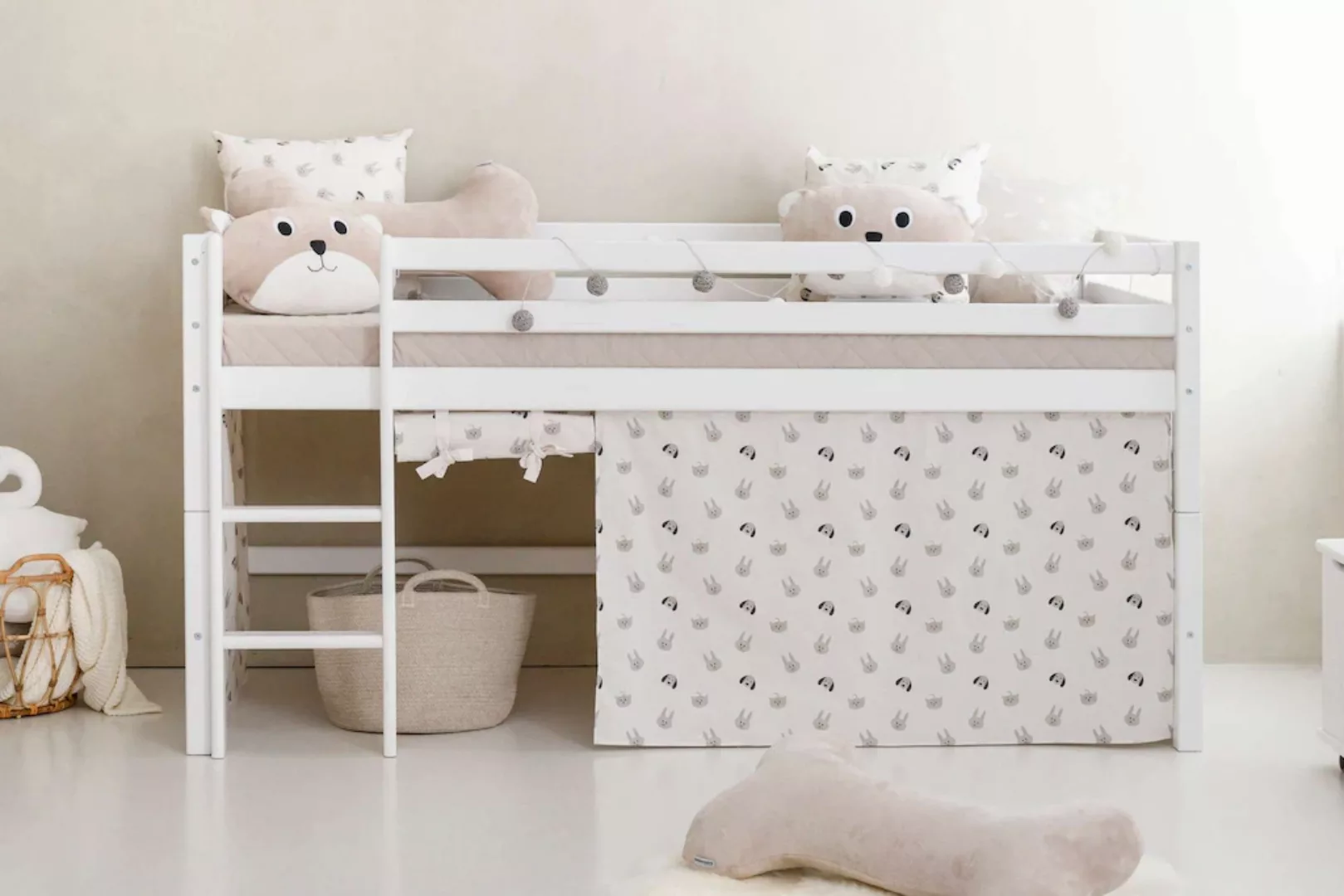 Hoppekids Hochbett "ECO Dream, Kinderbett, Spielbett, Halbhohes Bett aus Ma günstig online kaufen