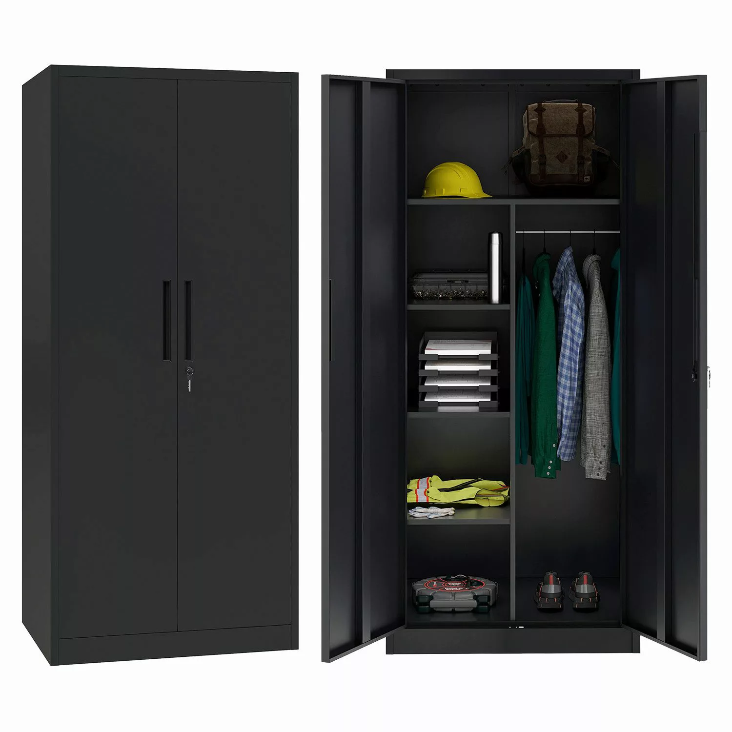 STEELSØN Aktenschrank Regulus (Garderobenschrank, Spind schwarz, günstig online kaufen