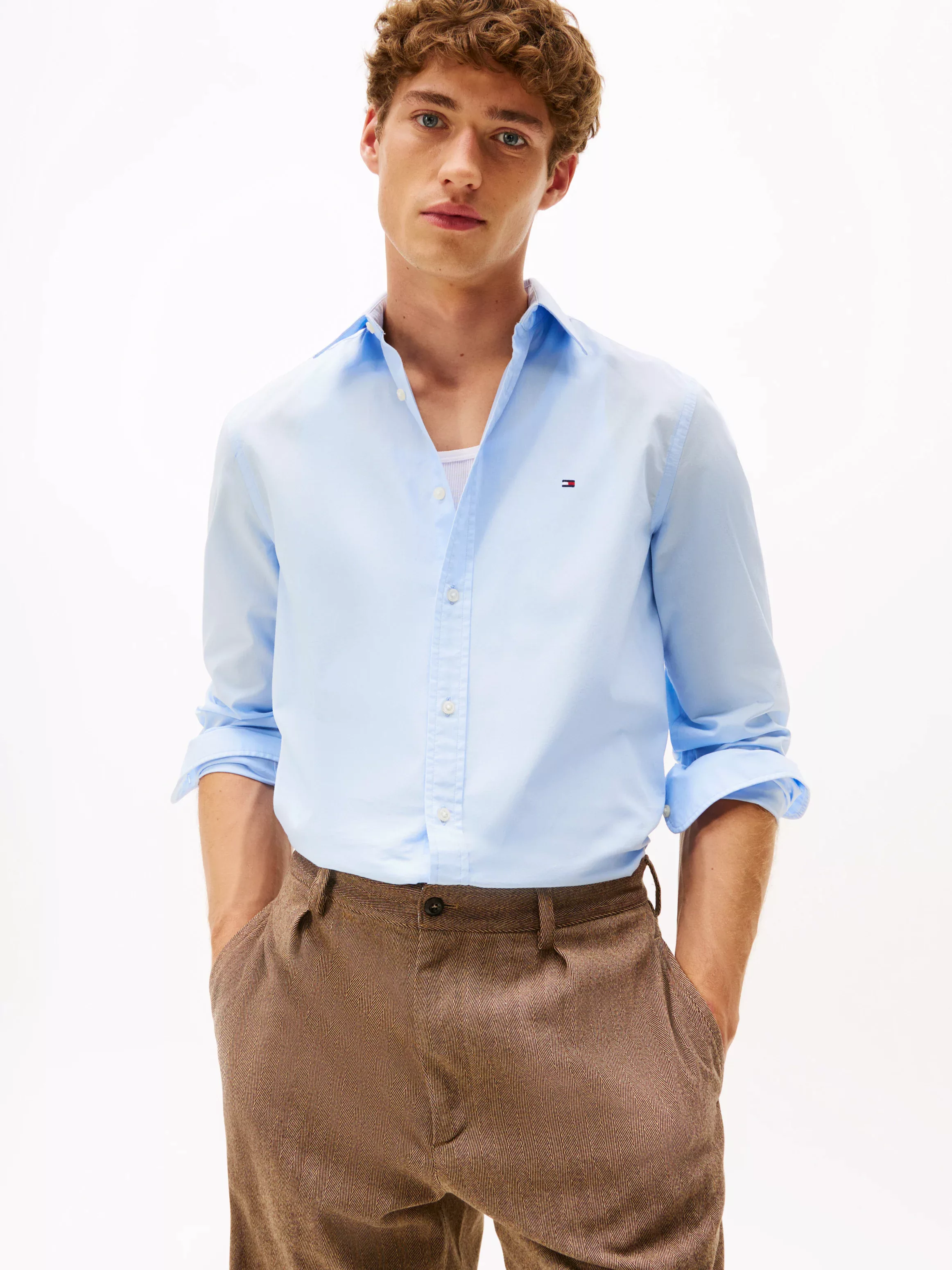 Tommy Hilfiger Langarmhemd "FLEX POPLIN SHIRT", Slim Fit, Kentkragen, Baumw günstig online kaufen