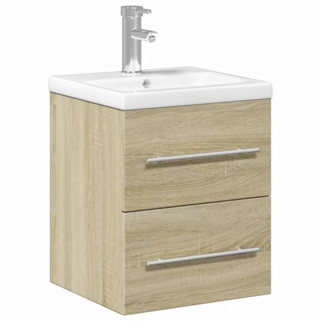 vidaXL Badezimmerspiegelschrank Waschbeckenunterschrank mit Einbaubecken So günstig online kaufen