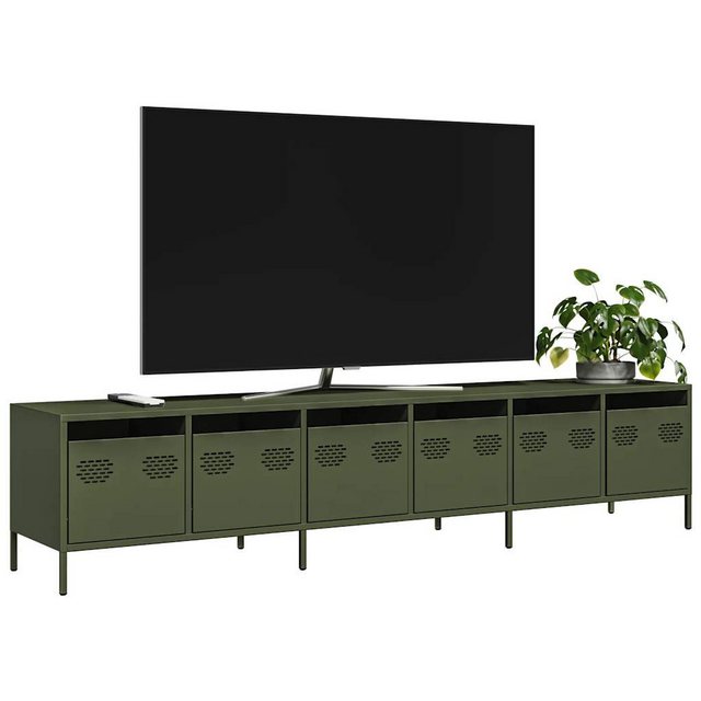 vidaXL Schrankmodule TV-Schrank Olivgrün 202x39x43,5 cm Kaltgewalzter Stahl günstig online kaufen