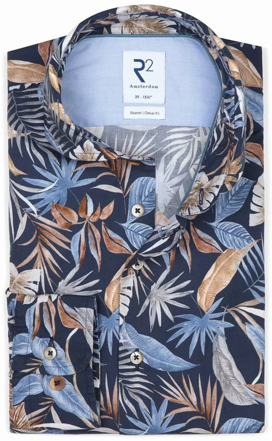 R2 Hemd mit Blätterdruck  - Größe 39 günstig online kaufen