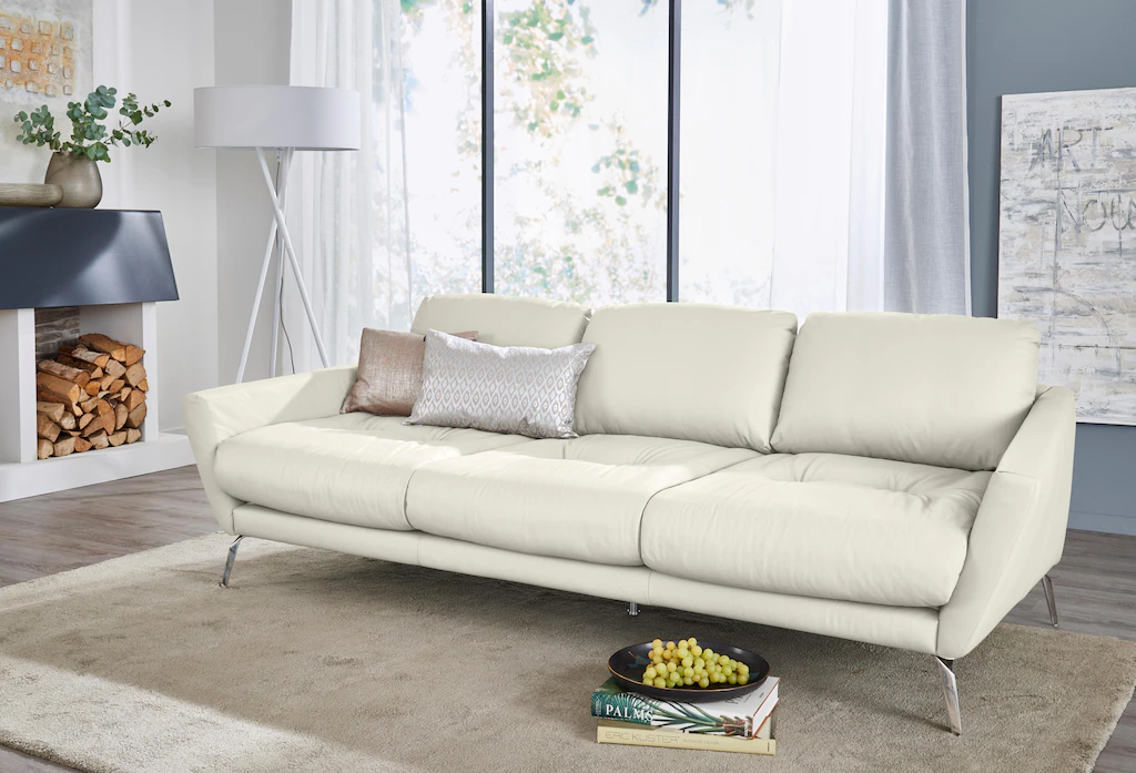 W.SCHILLIG Big-Sofa softy, mit dekorativer Heftung im Sitz, Füße Chrom glän günstig online kaufen