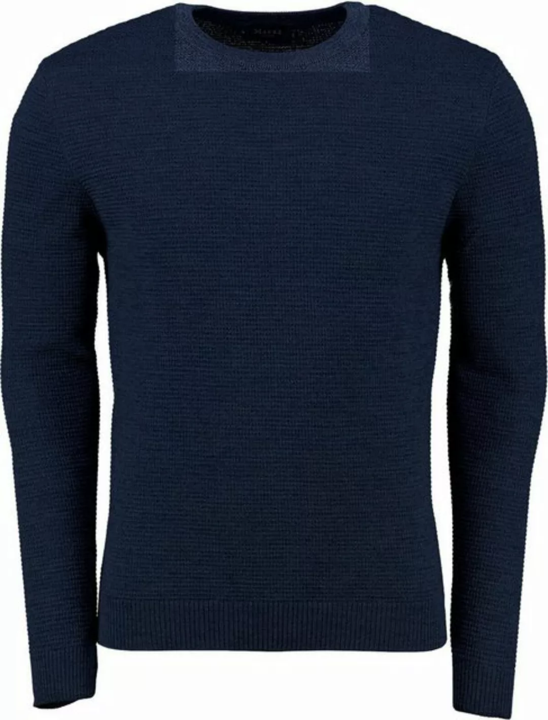 MAERZ Muenchen Strickpullover MAERZ Rundhals Pullover marine aus Schurwolle günstig online kaufen