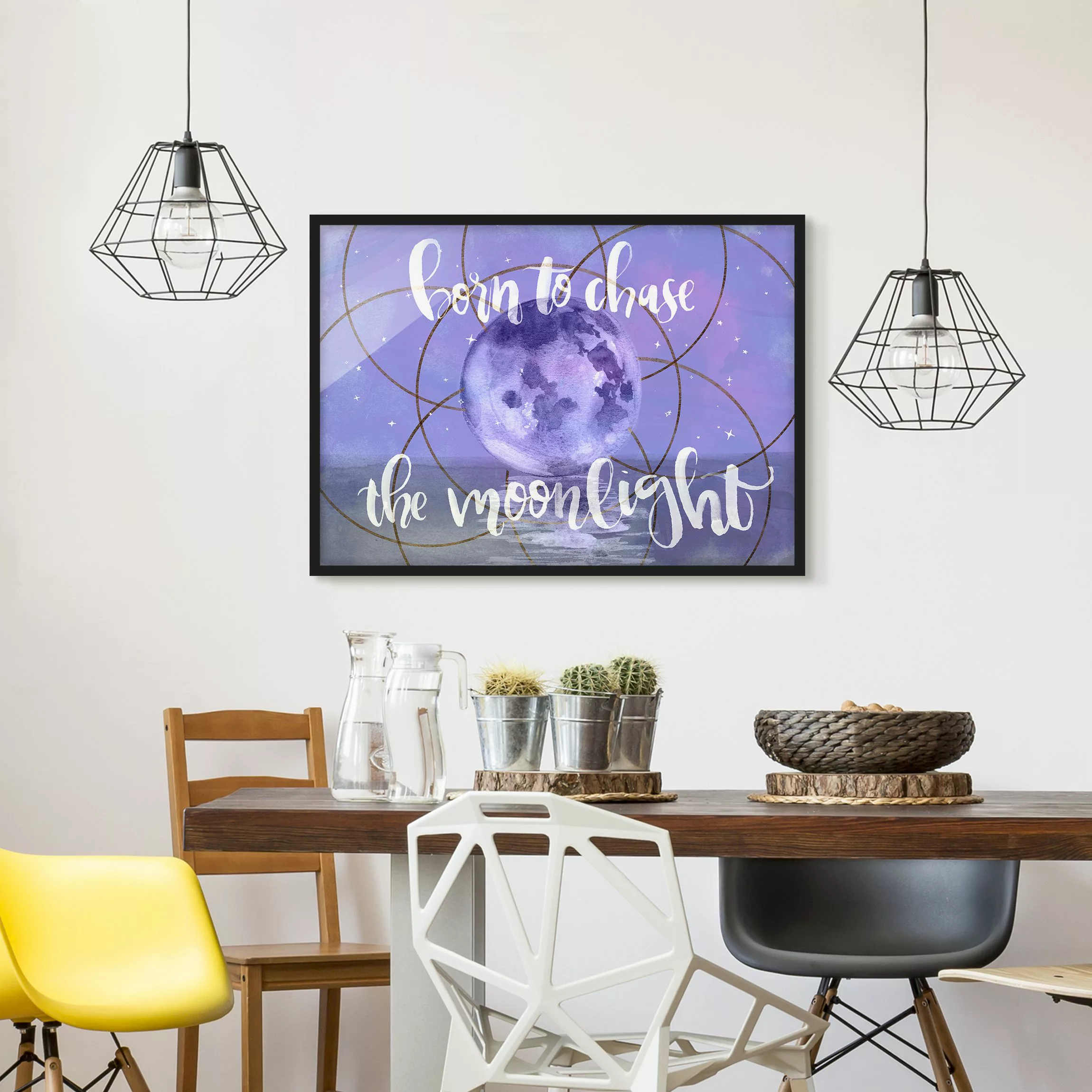 Bild mit Rahmen Spruch - Querformat Mond-Kind - Moonlight günstig online kaufen