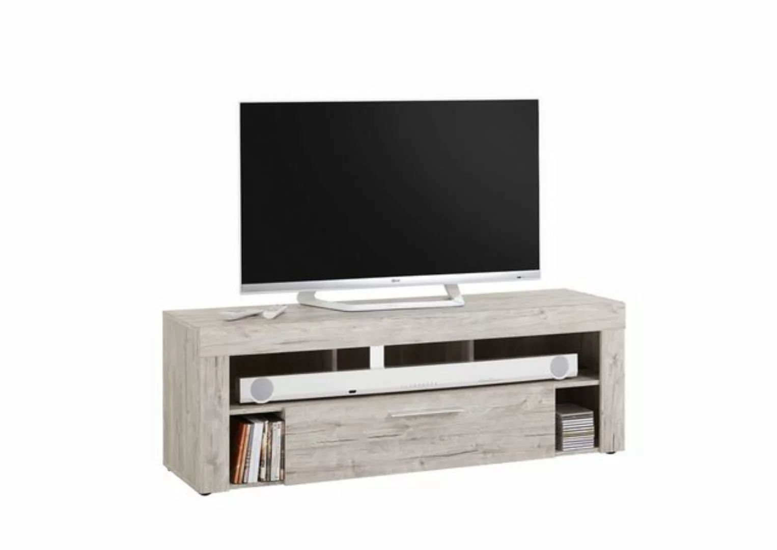 PREISBRECHER TV-Schrank VIBIO 1 in Sandeiche Dekor - 150x53x41,4cm (BxHxT) günstig online kaufen