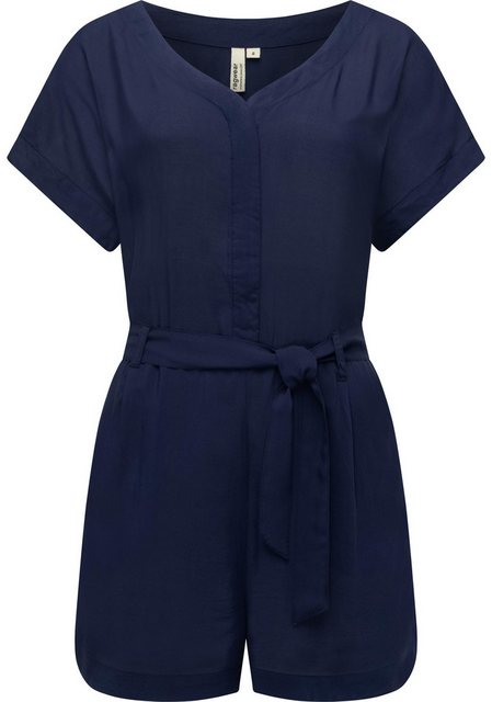 Ragwear Jumpsuit Salwin Solid Kurzer Overall mit Taillen-Bindeband günstig online kaufen