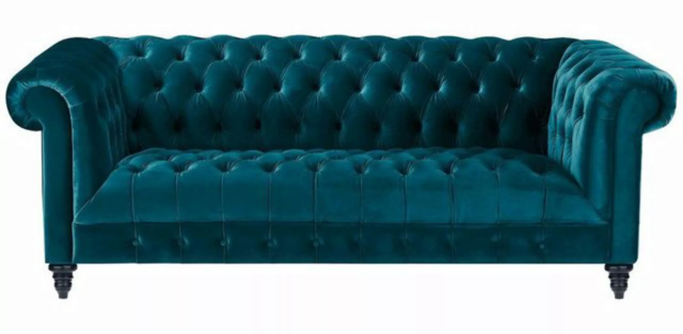 Xlmoebel Chesterfield-Sofa Luxus Chesterfield Dreisitzer Couch Türkis Samt günstig online kaufen