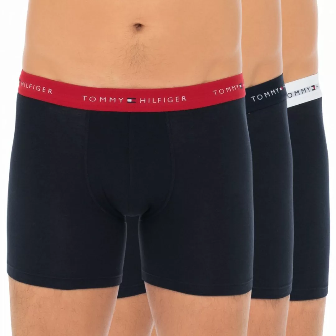 Tommy Hilfiger 3-er Set Boxer Briefs Dunkelblau mit verschiedenfarbigem Web günstig online kaufen