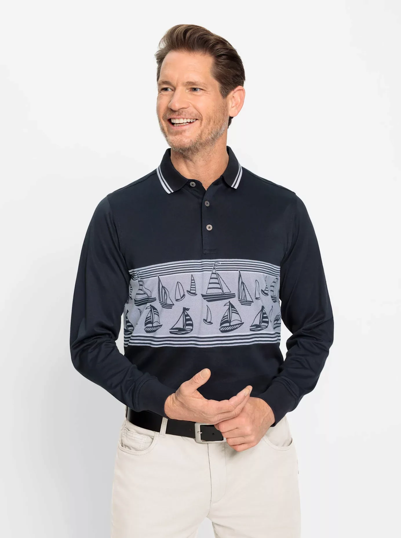 Poloshirt "Langarm-Poloshirt" günstig online kaufen