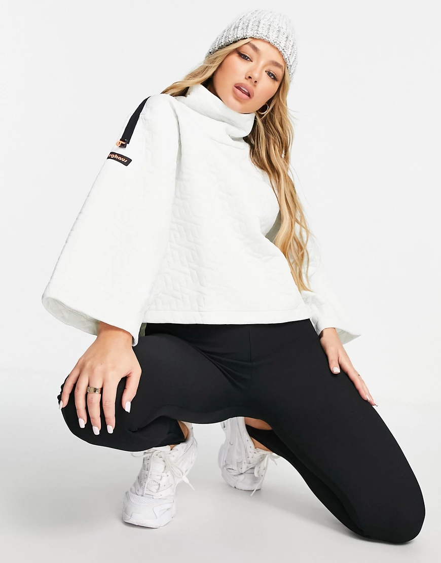 Berghaus – Quillam – Fleece-Pullover in Weiß-Grau günstig online kaufen