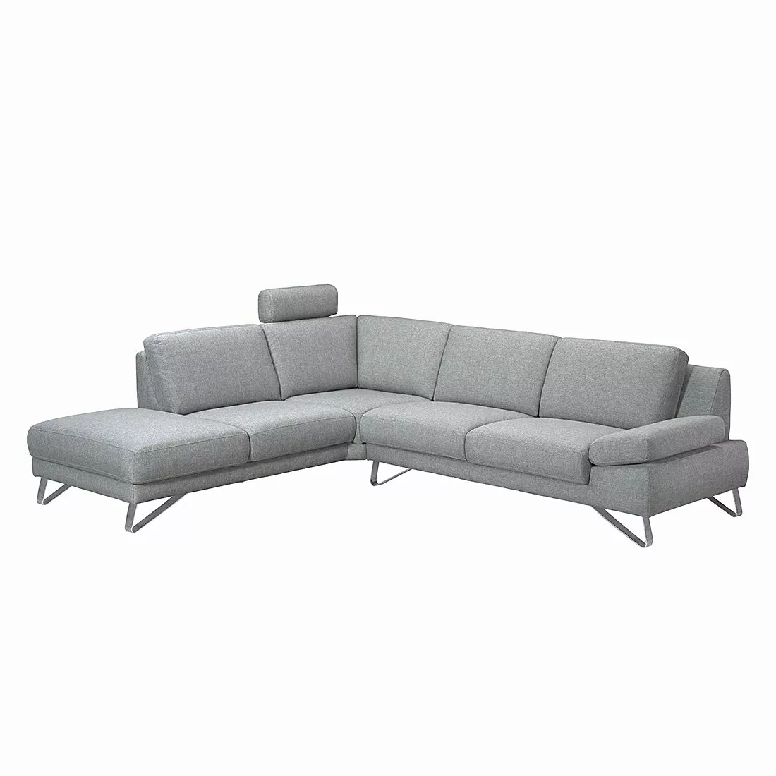 home24 loftscape Ecksofa Silvano I 2,5-Sitzer Grau Webstoff 270x81x232 cm ( günstig online kaufen