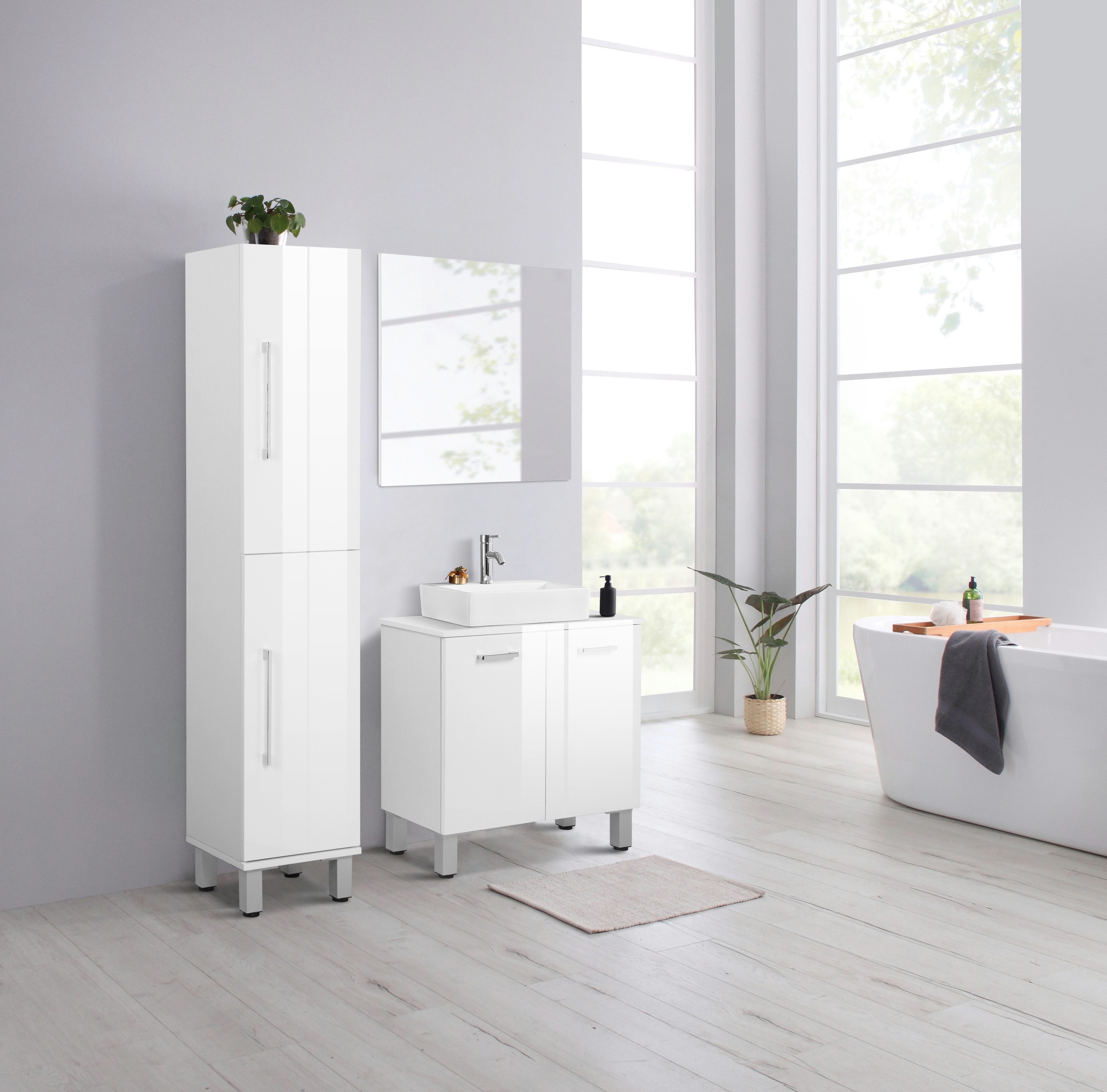 welltime Waschbeckenunterschrank "Florenz,Breite 60cm, 2 Tür, 2 Fächer, mit günstig online kaufen