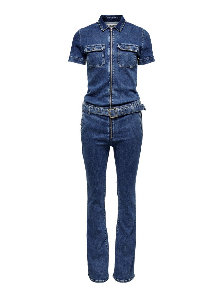 ONLY Kurzärmeliger Denim- Jumpsuit Damen Blau günstig online kaufen