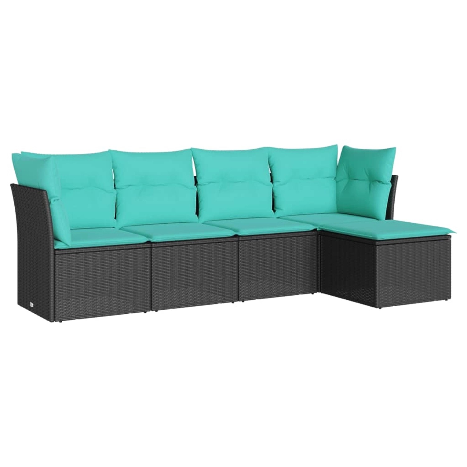vidaXL 5-Tlg Garten-Sofagarnitur mit Kissen Schwarz Poly Rattan 3217557 günstig online kaufen