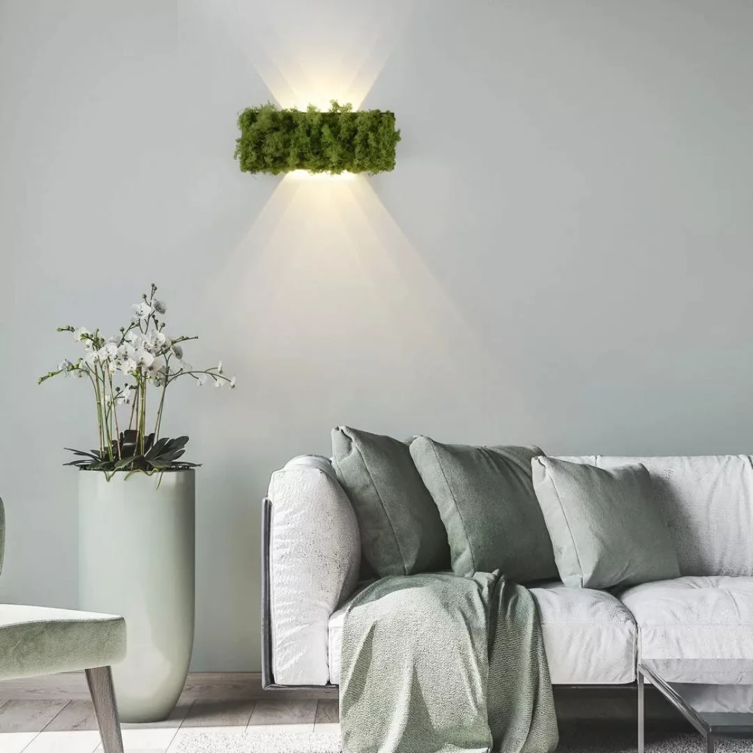 LED Wandleuchte Green Carlo in Moos und Natur-dunkel 4,8W 130lm günstig online kaufen