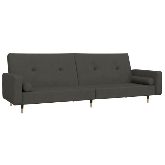 vidaXL Sofa Schlafsofa 2-Sitzer mit 2 Kissen Dunkelgrau Samt günstig online kaufen