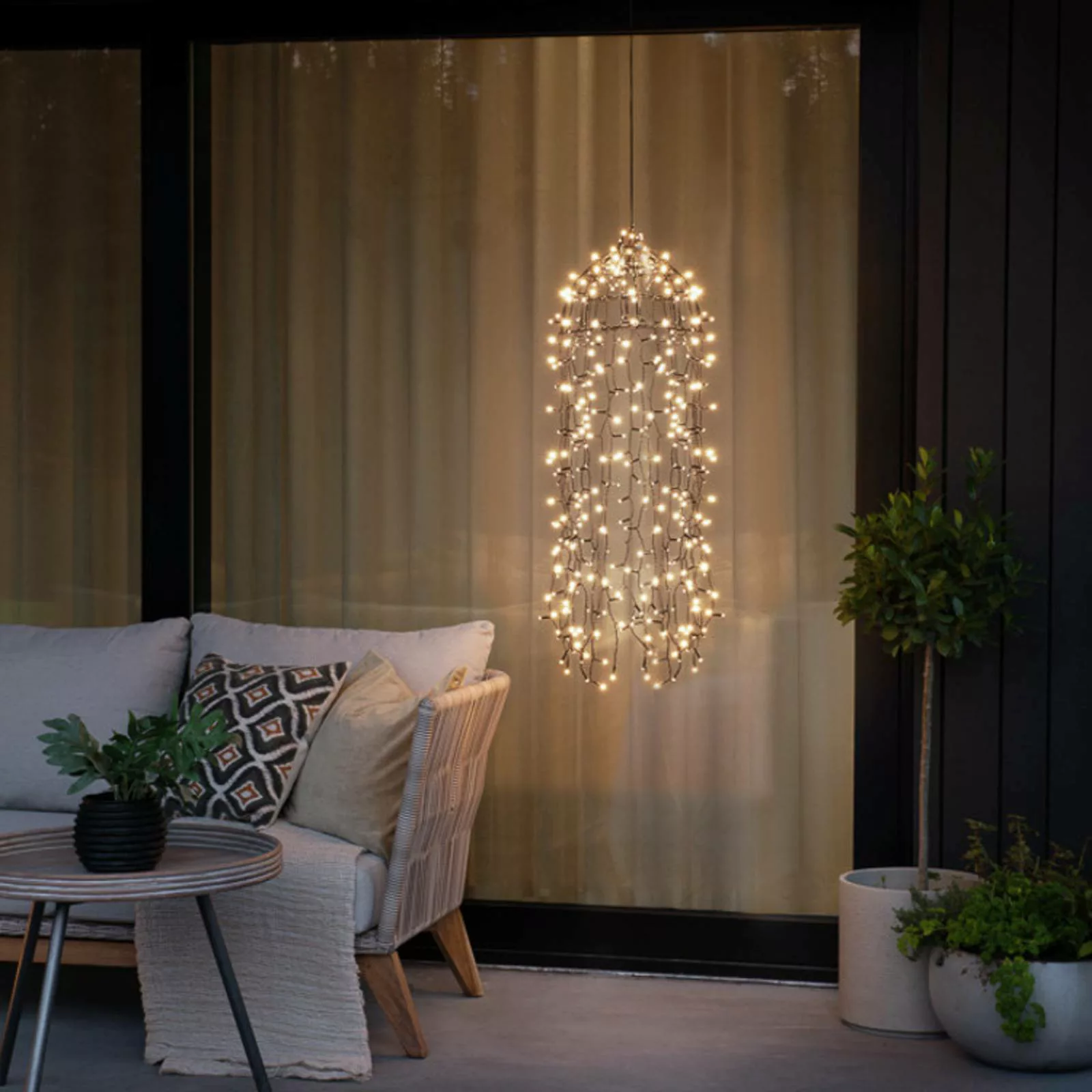 KONSTSMIDE LED-Lichtervorhang »Weihnachtsdeko aussen«, schwarz, 400 warm we günstig online kaufen