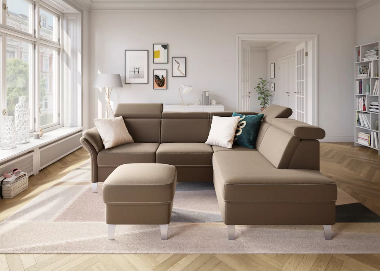 sit&more Ecksofa "Vincenzo L-Form", inklusive Kopfteilverstellung, wahlweis günstig online kaufen