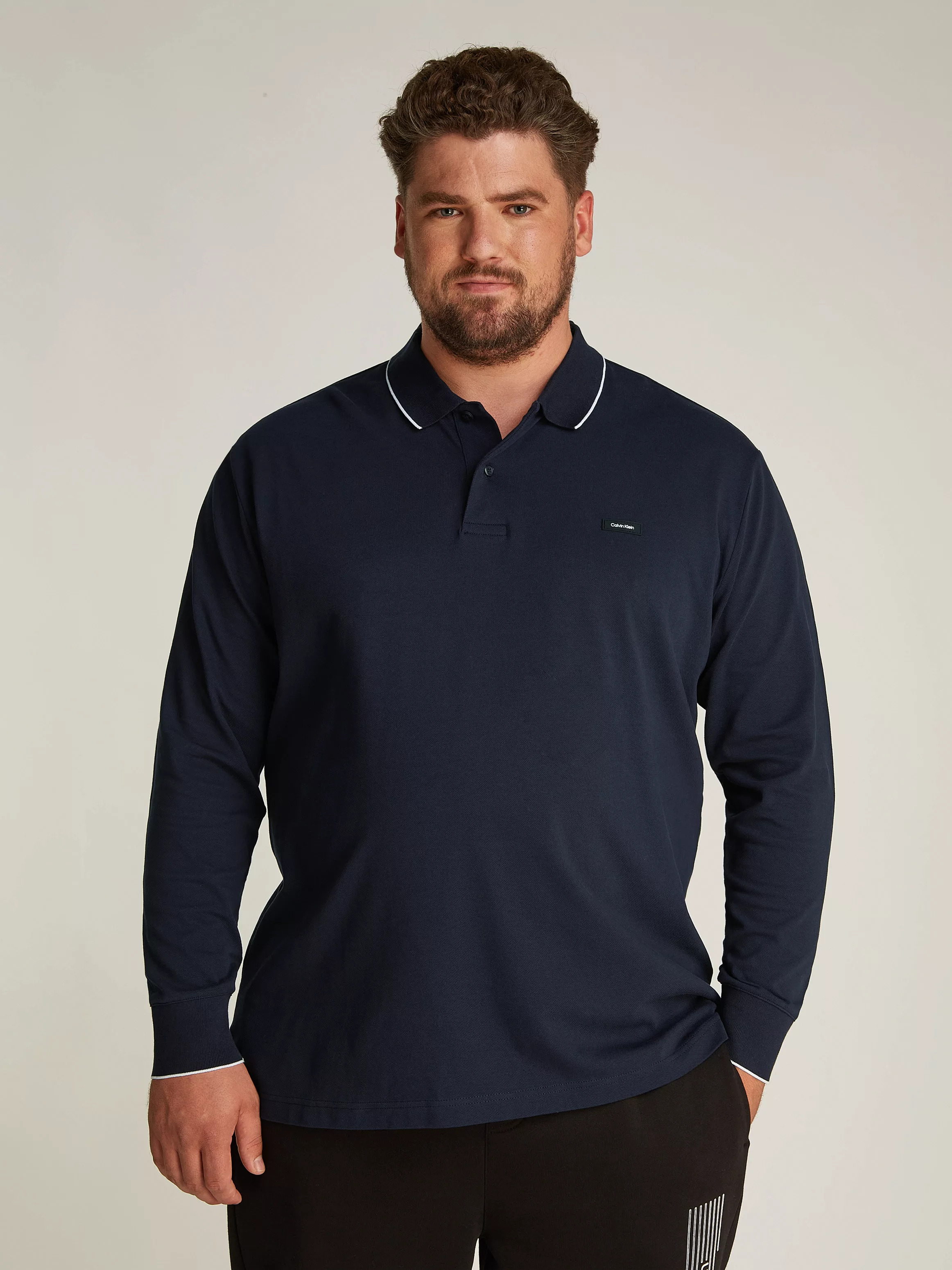 Calvin Klein Big&Tall Langarm-Poloshirt BT_STRETCH PIQUE TIPPING LS POLO in günstig online kaufen