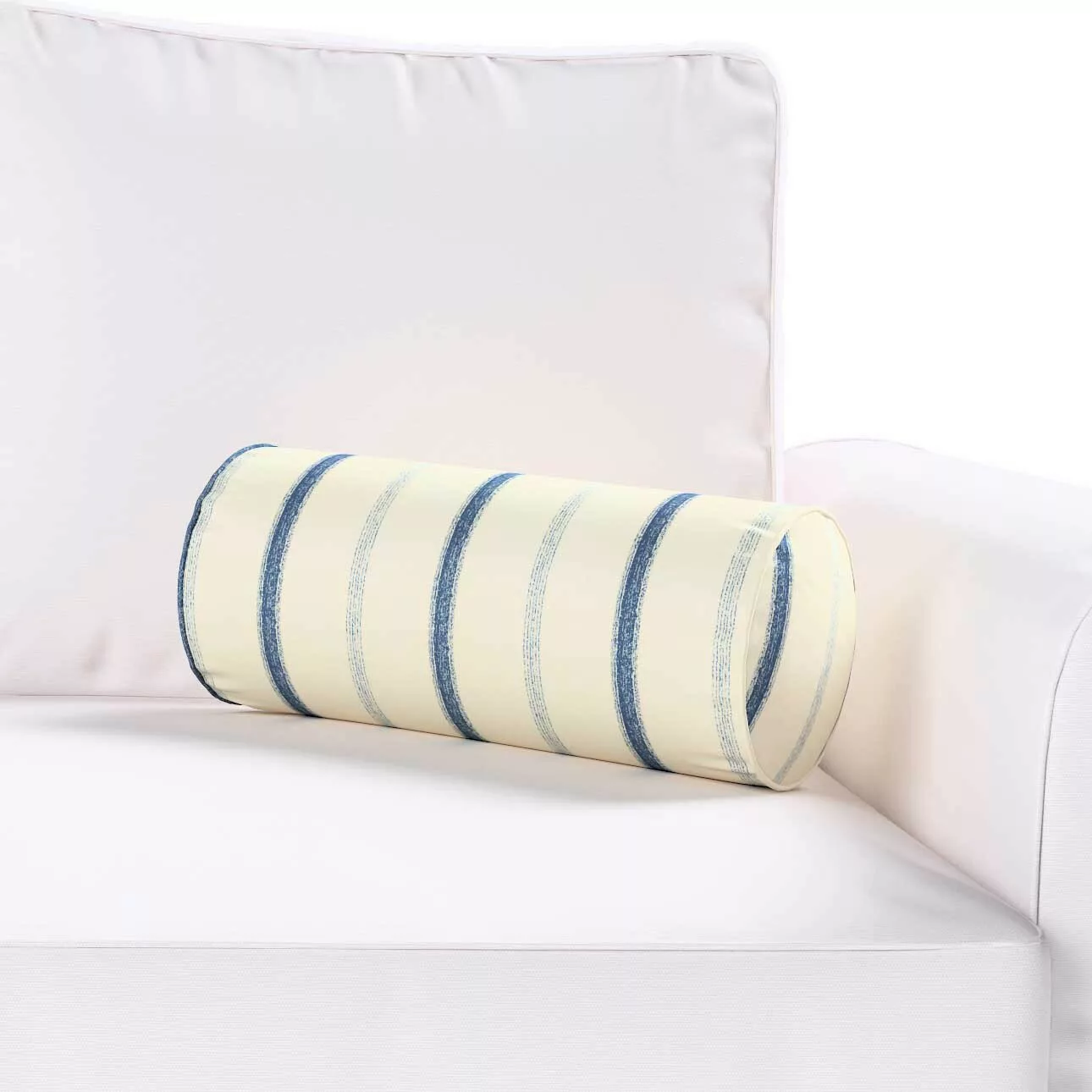 Einfache Nackenrolle, creme- blau gestreift, Ø 16 x 40 cm, Avinon (129-66) günstig online kaufen