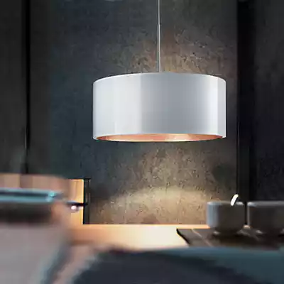 Bruck Cantara Pendelleuchte LED, chrom glänzend/glas weiß/gold - 30 cm - di günstig online kaufen