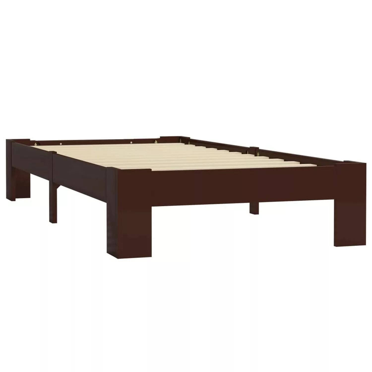 Bettgestell Dunkelbraun Massivholz Kiefer 180×200 Cm günstig online kaufen