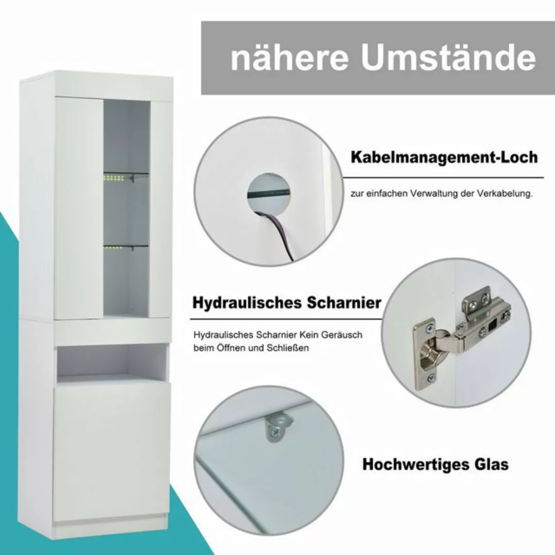 BlingBin Vitrine Wohnzimmerschrank Schrank (mit verstellbaren Trennwänden, günstig online kaufen