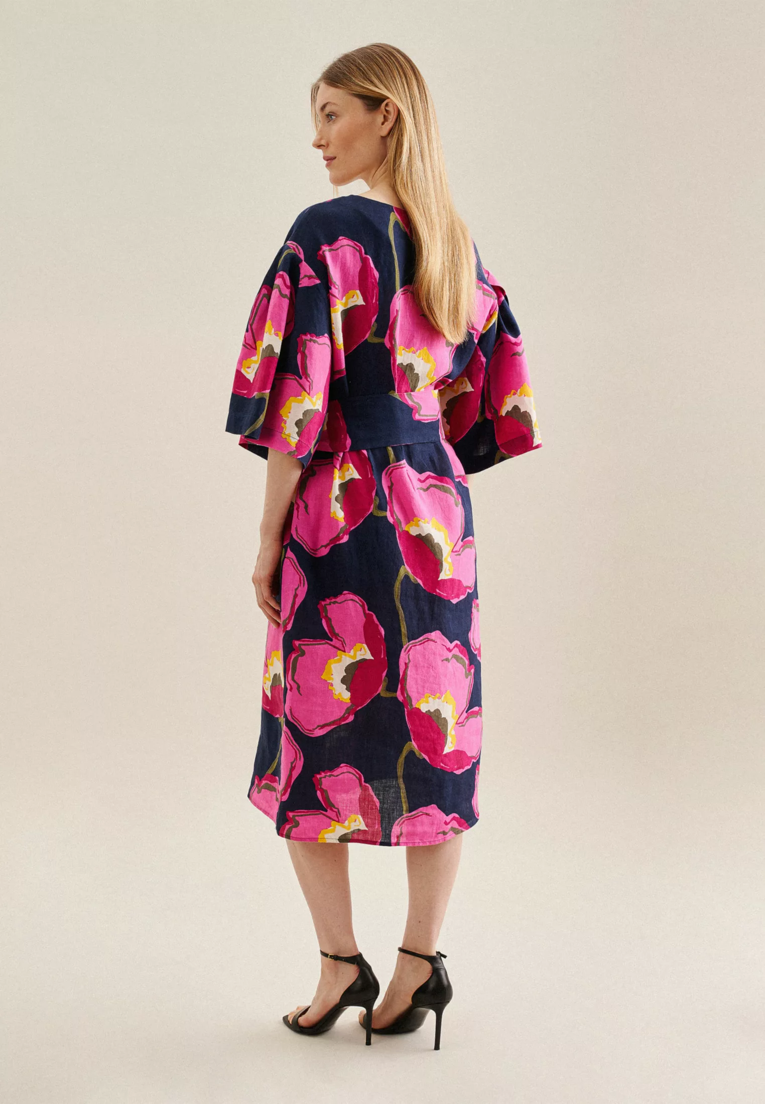 seidensticker Sommerkleid "Schwarze Rose", Langarm Kragen Geometrische Must günstig online kaufen