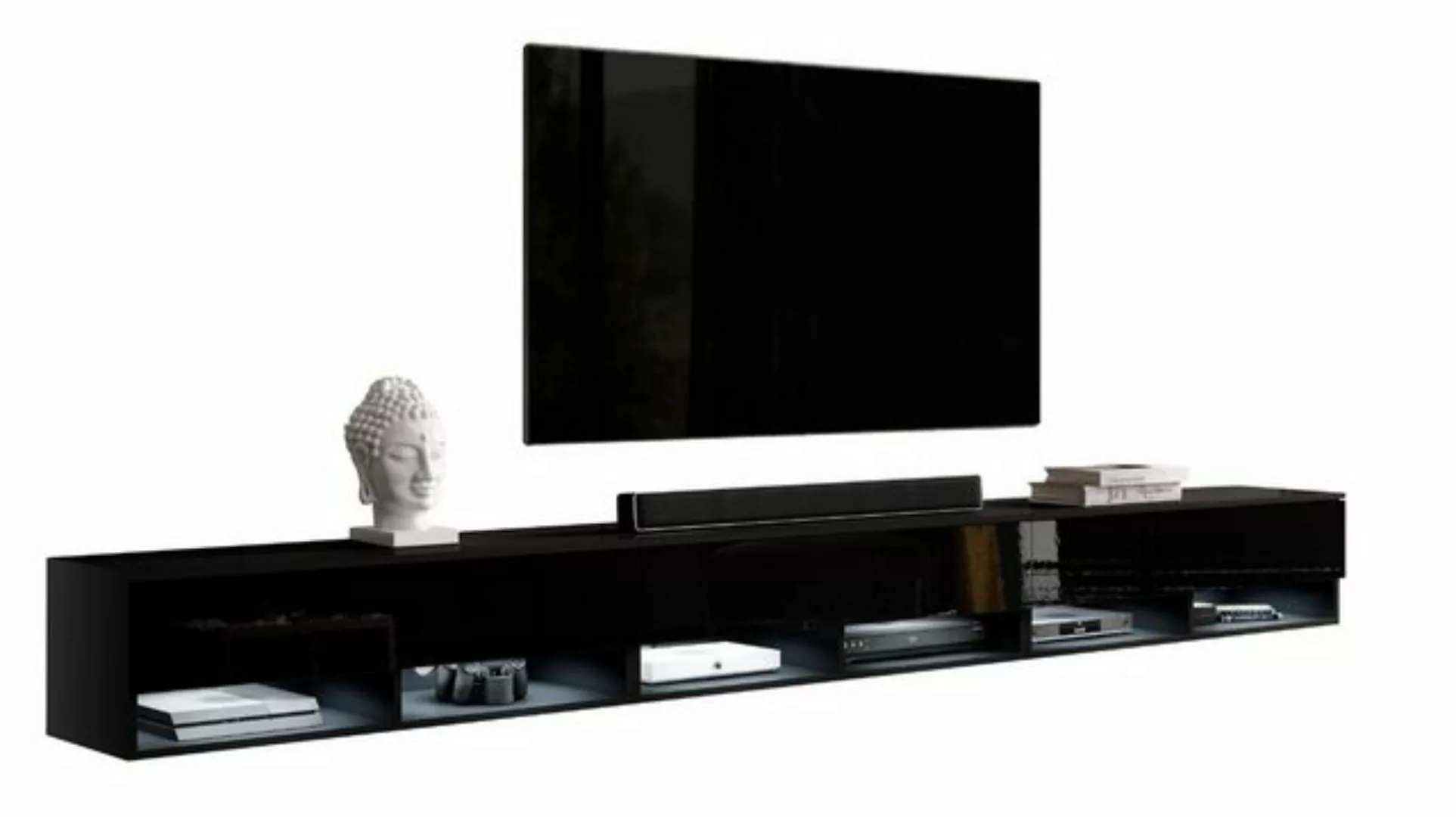 Furnix TV-Schrank ALYX 300 cm Lowboard TV-Kommode mit 3 Türen ohne LED B300 günstig online kaufen