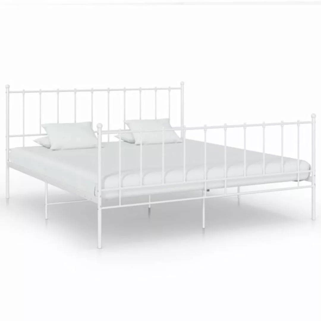 furnicato Bett Weiß Metall 160x200 cm günstig online kaufen
